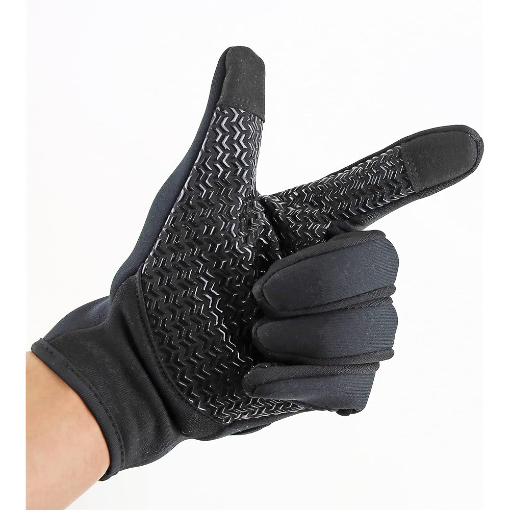 CAPTAIN STAG Gloves, Windproof, Cold Protection, Wetsuit Fabric, Slim Type, Compatible with Smartphones, Unisex
