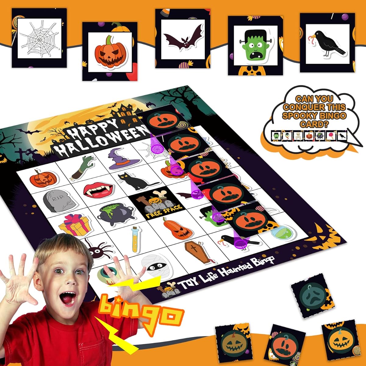 TOY Life Halloween Cards for Kids - 45 Cards - Party Supplies & Activities