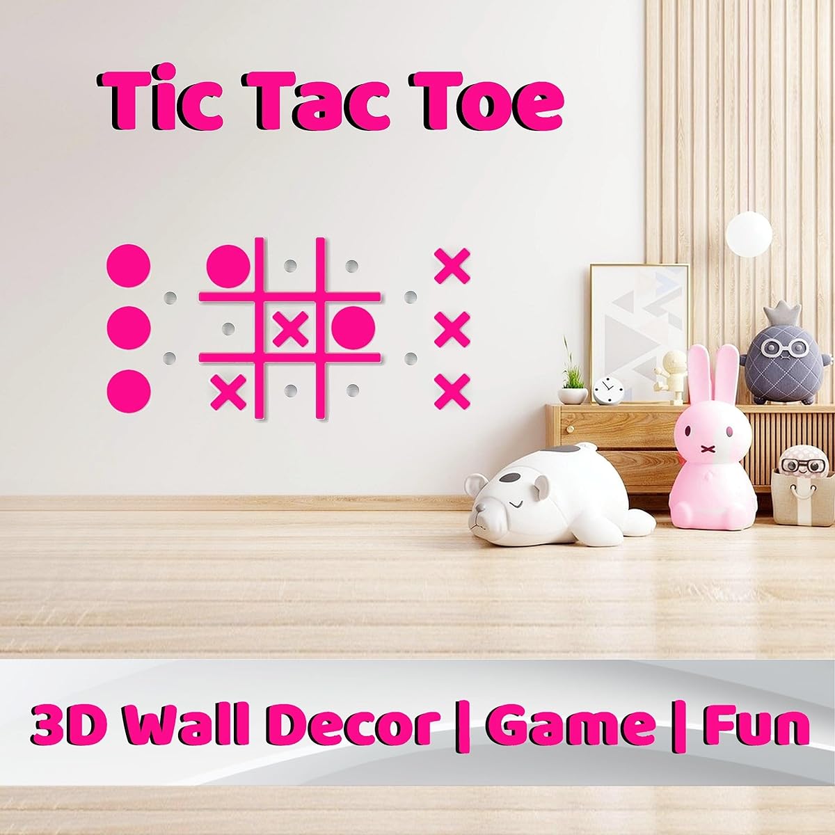 Wall Game Tic Tac Toe Wall Decor for Kids Room Playroom