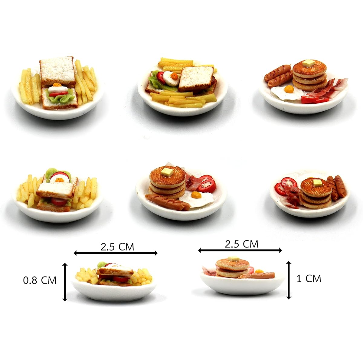 Mix 10 Assorted Breakfast Set - Miniature Food Decorative Dollhouse Dollhouse Diorama (Scale 1:24 1/24)