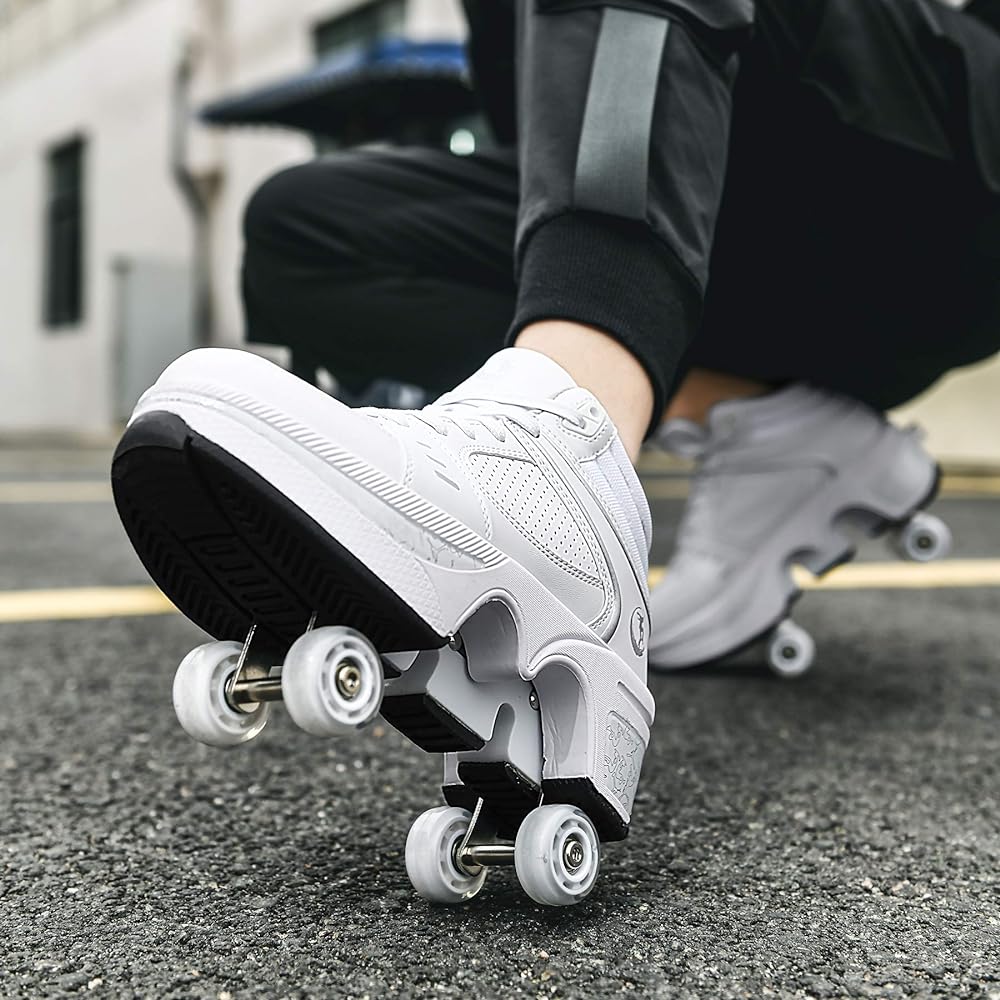 Roller Skates Girls Roller Skates Children Roller Skates Kids Roller Skates Kids Beginners Cute Inline Skates 4 Wheels Automatic Walking Shoes Invisible Pulley Shoes Skates