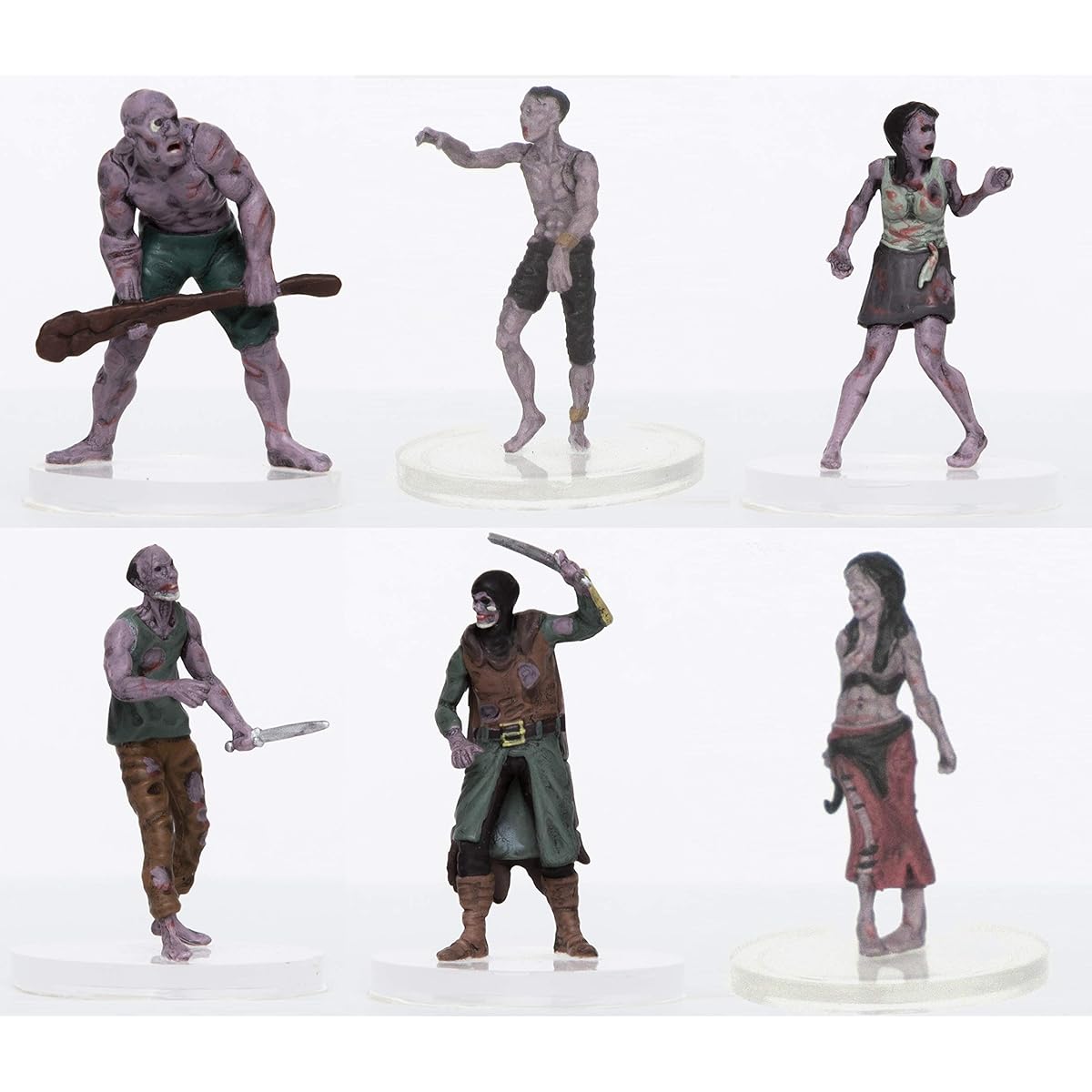 Role 4 Adventure Initiative Characters - Zombie Party of 6 - Plastic Miniatures for D&D or Pathfinder