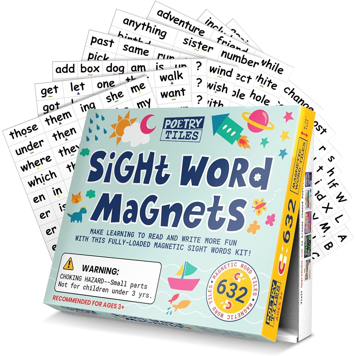 Sight Word Magnets - 632 Magnets 220 Dolce Sight Words Tons of Dolce Nouns Tons of Flies 500 - Tons of Magnet Words to Build Sentences and Improve Reading