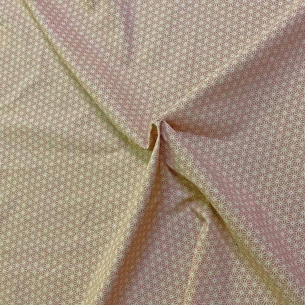 Funin Club Japanese Style Sheeting Hemp Leaf Print 108cm Width (Pink, 10m)