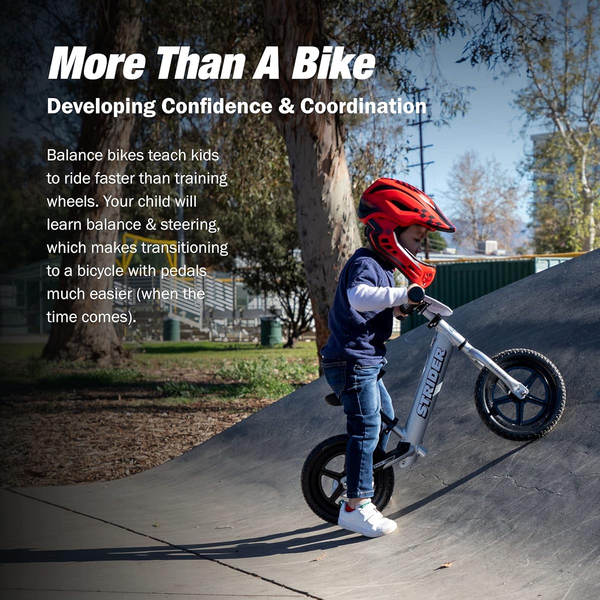 STRIDER 12 Pro Balance Bike, Ideal for Ages 18 Months to 5 Years, Lightweight Aluminum Model, Silver [Parallel Import]