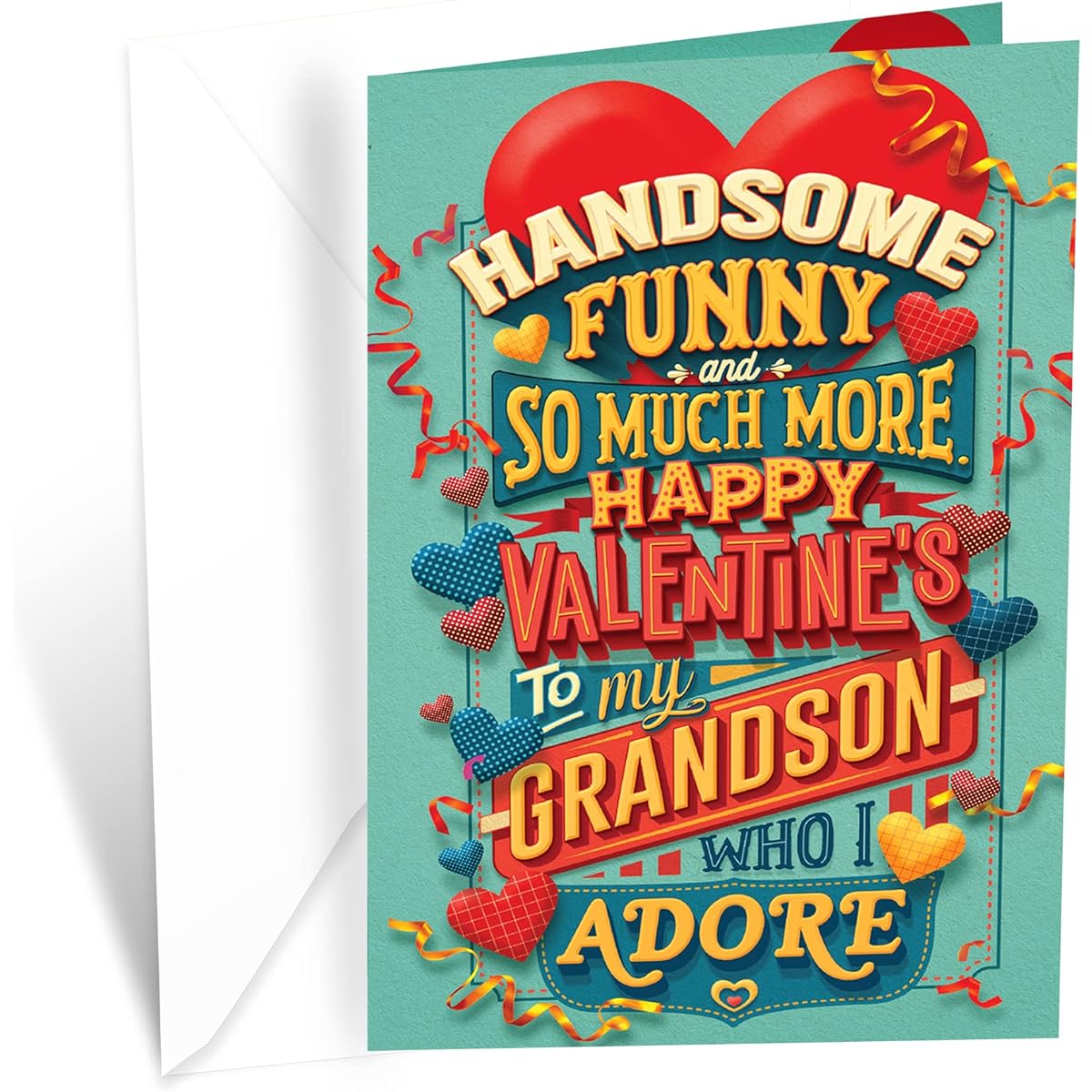 Valentine's Day Cards for Grandchildren Prime Greetings Made in the USA Eco-Friendly Heavyweight Card Stock Premium Envelope Included 5" x 7.75" Protective Envelope Included