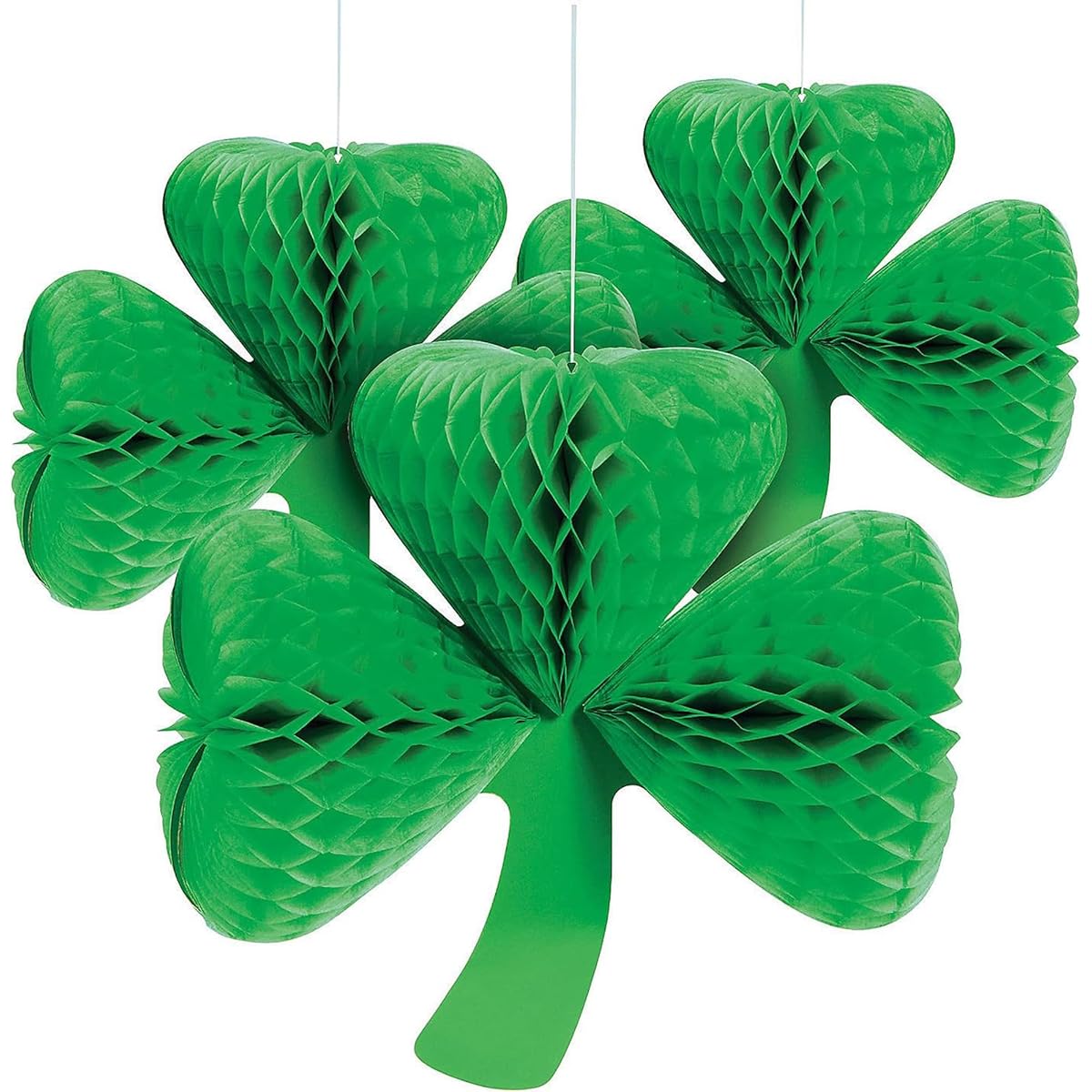 St. Patrick's Day Shamrock Tissue Hanging Decorations (Set of 3)