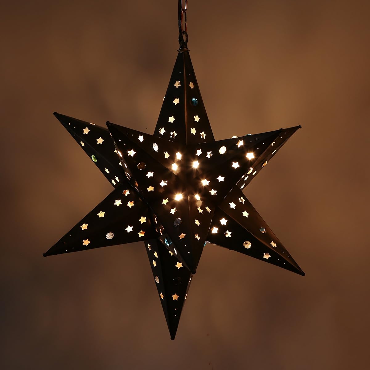 Tin Starlight – Star Cut With Marbles 18 Inch - Star Cut With Marbles TIN18SCWM
