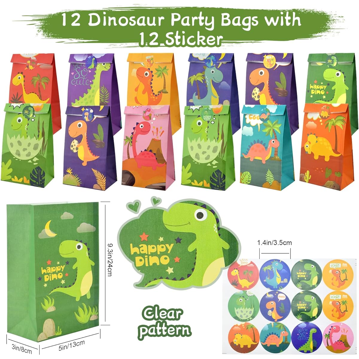 Moltby Dinosaur Birthday Gadgets for Children - 96Pcs Dinosaur Party Kit Birthday Party Gift Bags Dinosaur Birthday Party Gifts Dinosaur Birthday Party Gifts