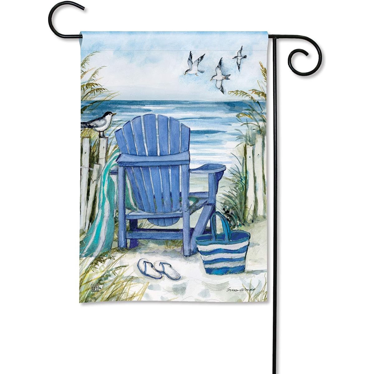 BreezeArt - Ocean View Decorative Garden Flag 12x18" - Premium Quality Solar Silk - Made by Studio-M Made in the USA