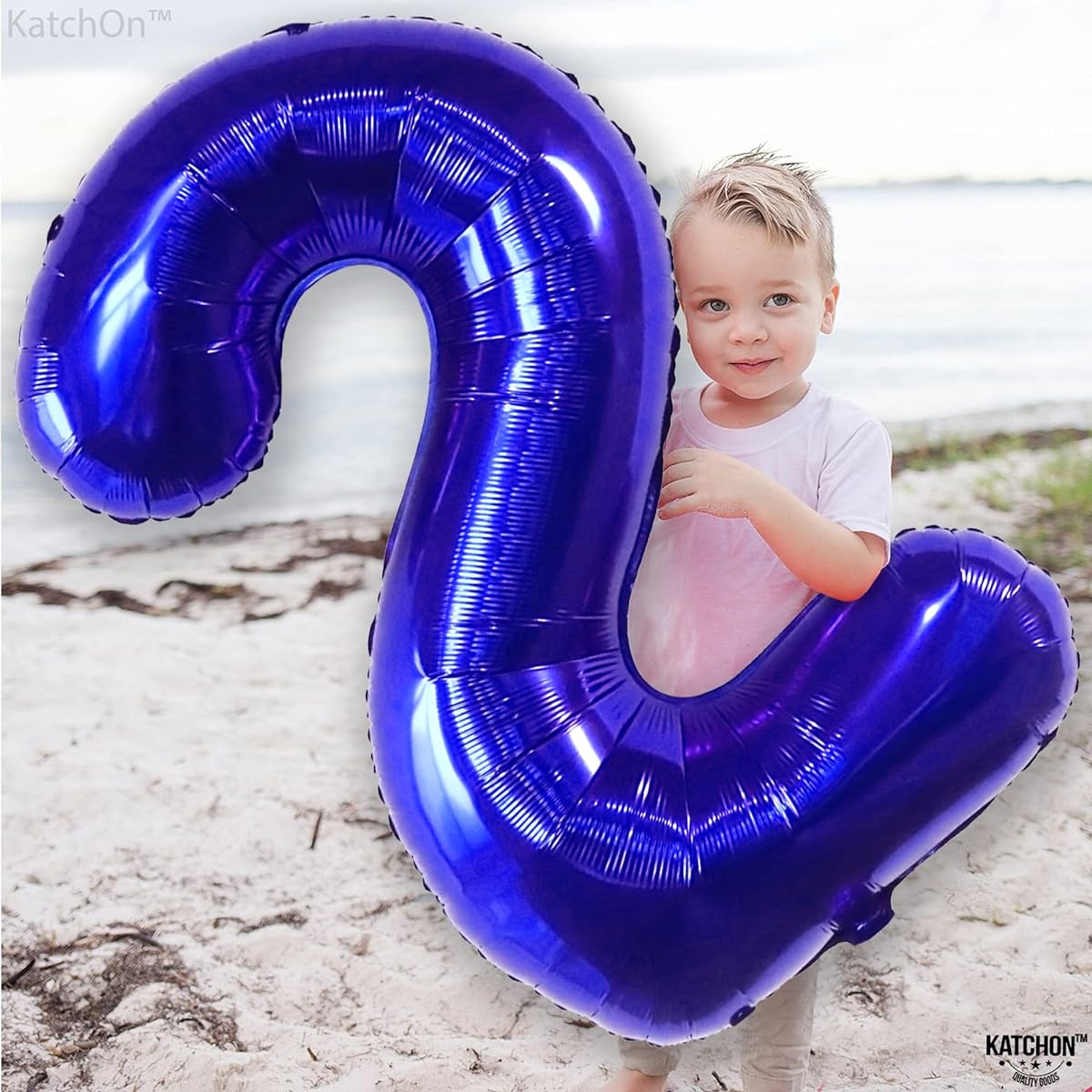 KatchOn Giant Royal Blue Number 2 Balloons - 40 Inch | 2 Royal Blue Balloons | 2nd Birthday Decorations for Boys | 2nd Balloons Baby Shark Balloons 2nd Birthday | Blue Birthday Decorations