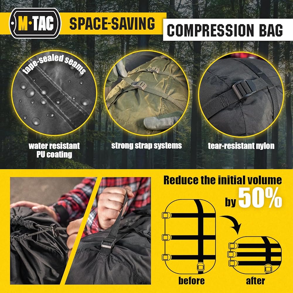 M-Tac Nylon Military Compression Bag Stuff Sack for Travel/Camping/Hiking/Backpacking M