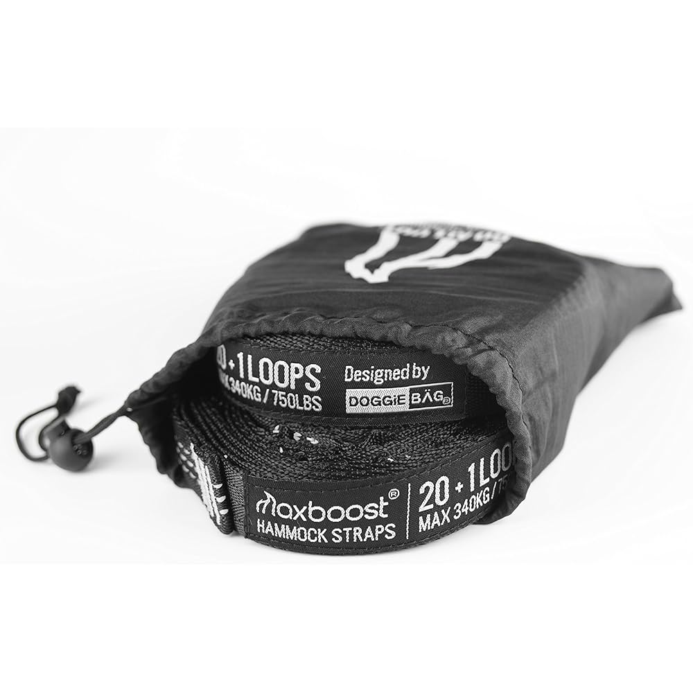 Maxboost Hammock Strap [Black/White] (Dedicated Storage Bag Included) [Lifetime Warranty] TMX22-NH01JR013