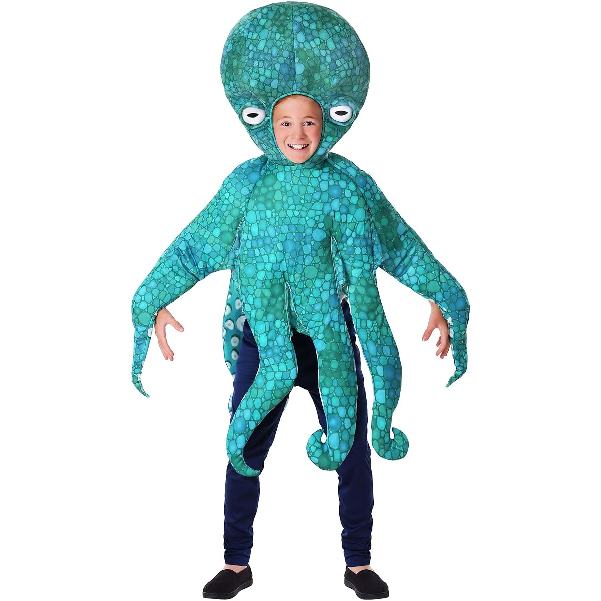 Kids Blue Octopus Costume Uni Sea Animal Halloween Bodysuit for Boys and Girls Sea Themed Dress Up Party