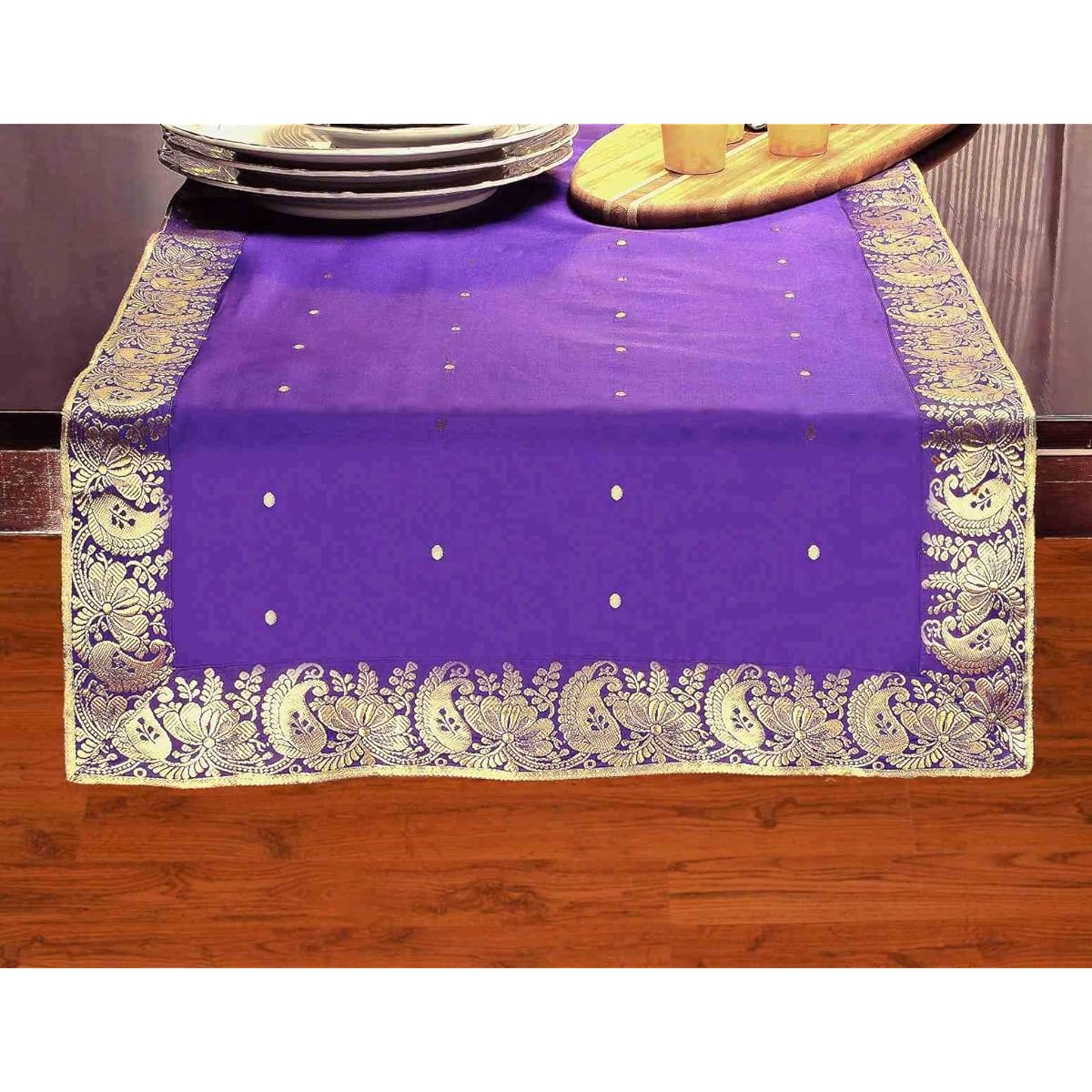 Indian Selections Handcrafted Table Runner - 18 x 108 Inch Purple