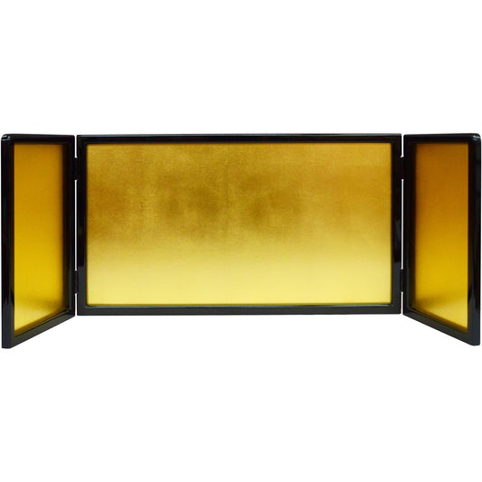 Gold folding screen, 13-size, three-panel, thick frame, Aki gold leaf, genuine finish, height 39cm, for Hinamatsuri
