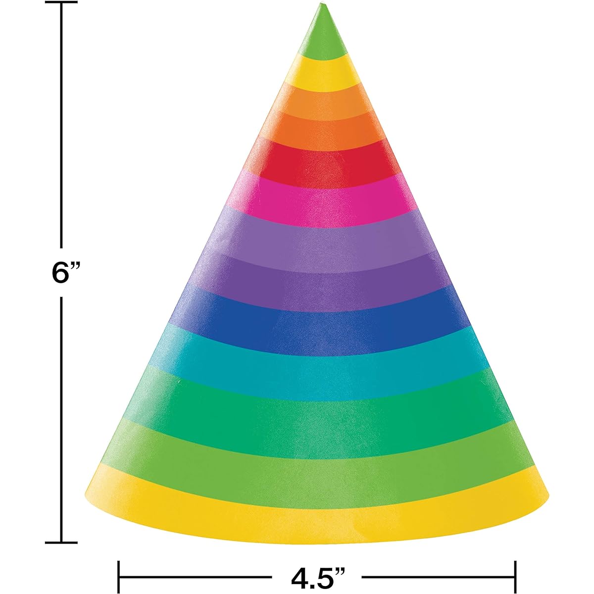 Rainbow adult party hats 24 pieces