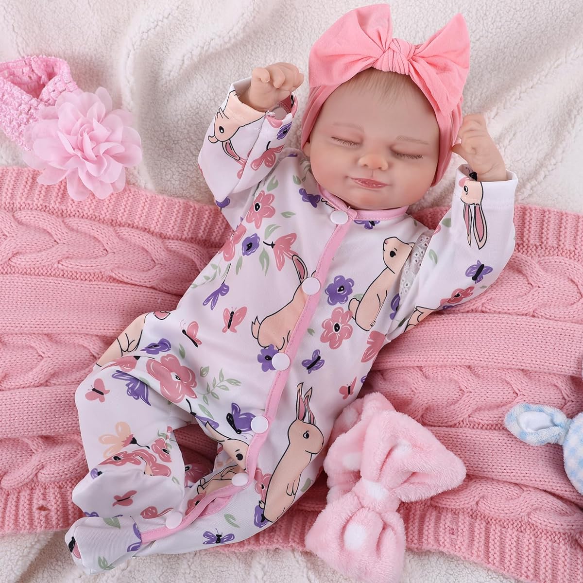 BABESIDE Lifelike Reborn Baby Doll - 17 Inch Realistic Newborn Baby Doll Skylar Hair Extensions New Clothes