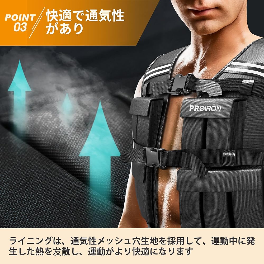 PROIRON Weight Vest, Weight Vest, Muscle Training, Weighted Vest, 10kg / 20kg, Adjustable Weight, Washable, Weight Vest, Weight Vest, Weight Vest, Resistance Exercise, Muscle Training, Bodyweight Training