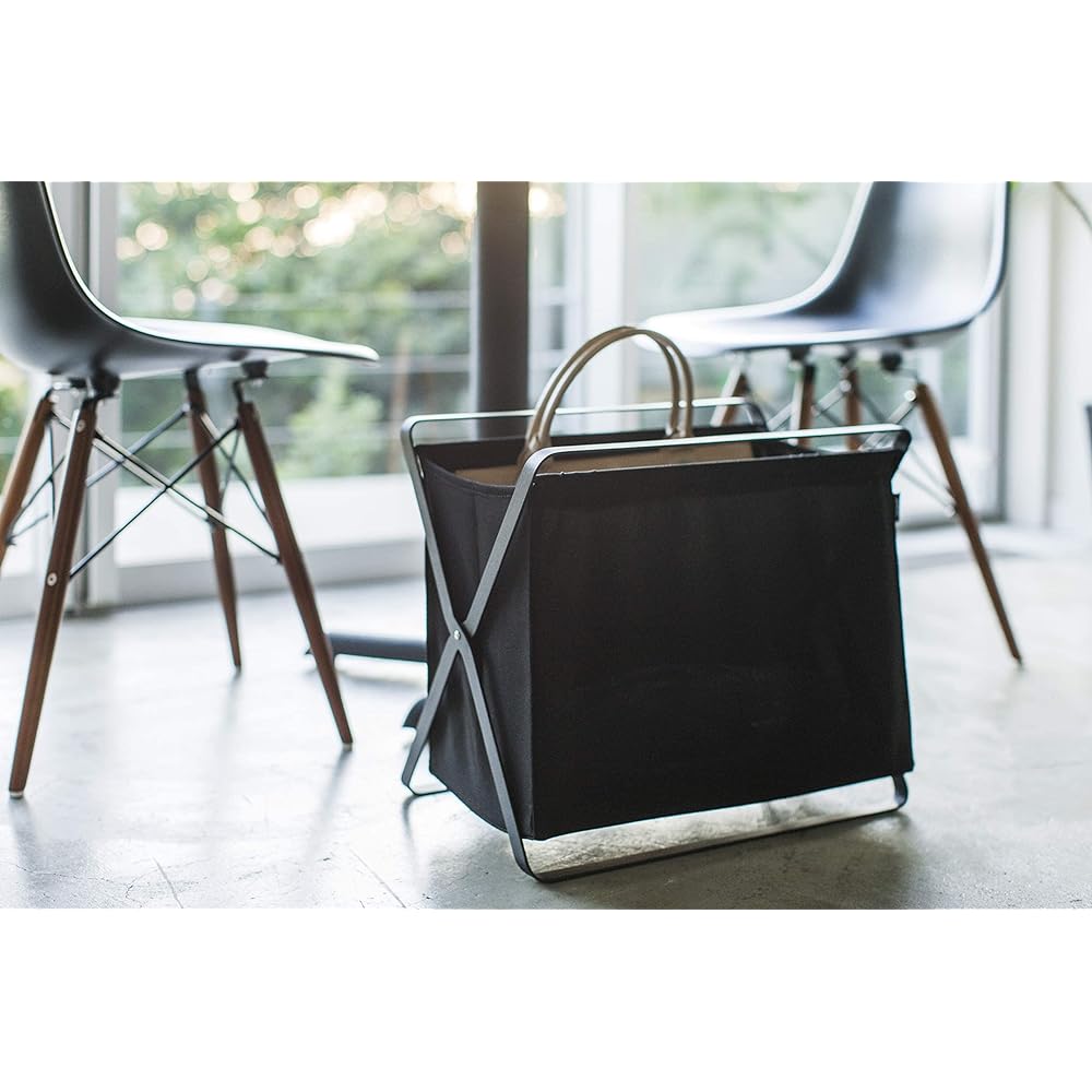 Yamazaki Jitsugyo (Yamazaki) Baggage Storage Box Black Approx. W46 x D29 x H40cm (when used) Tower Folding Luggage Storage 3545