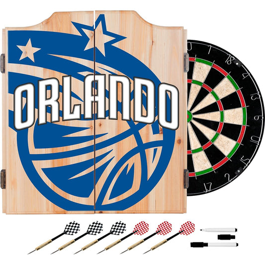 Trademark Game Room NBA7010-OM2 NBA Darts Cabinet Set with Darts and Board - Fade - Orlando Magic