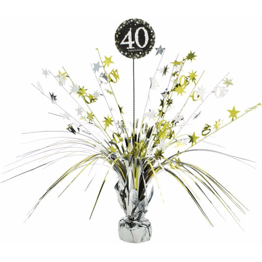 Amscan Sparkling Gold Celebration 40th Birthday - Centrepiece Spray