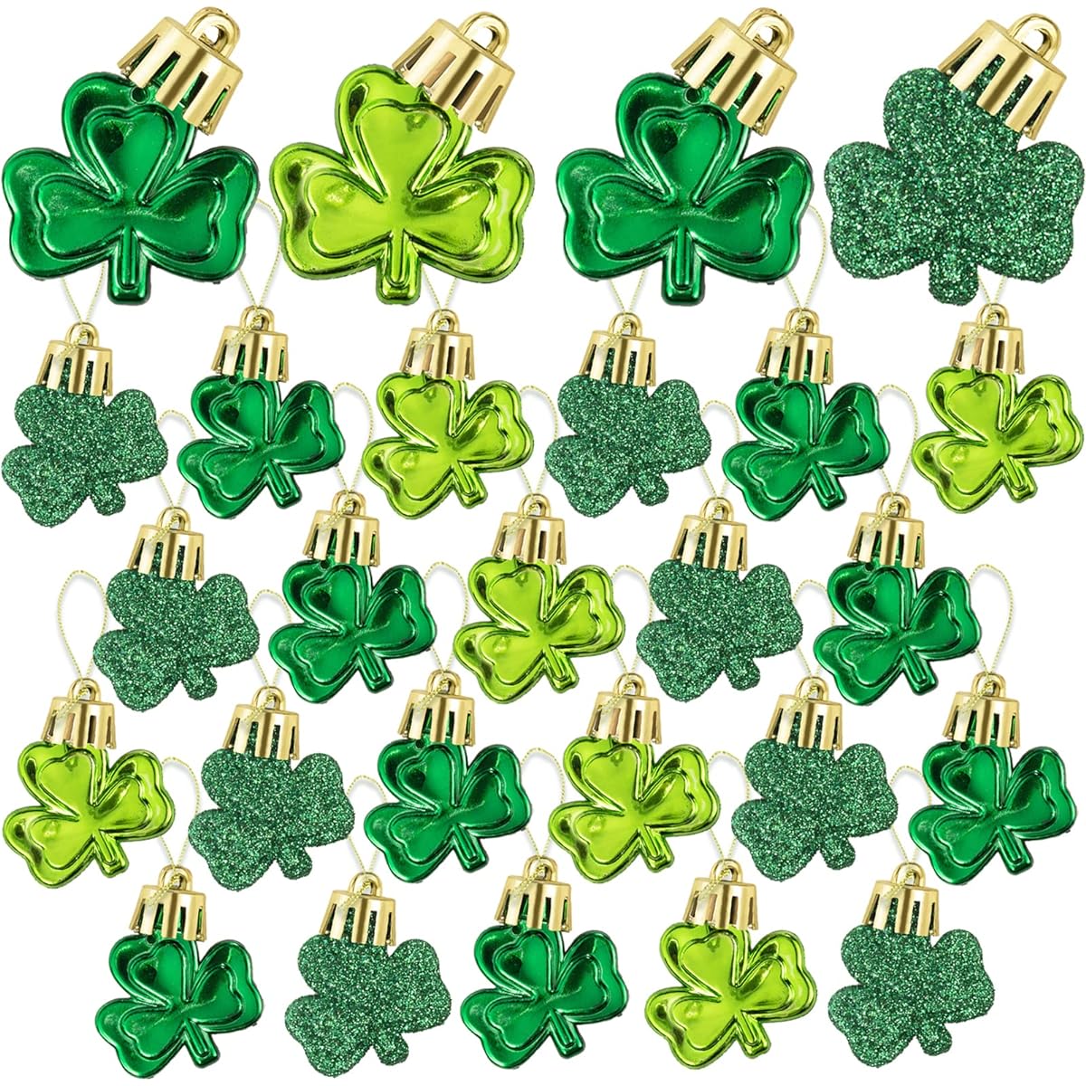 St. Patrick's Day Shamrock Ornaments 36 Pieces St. Patrick's Day Party Table Tree Shelf Gift Box Decoration Party Supplies