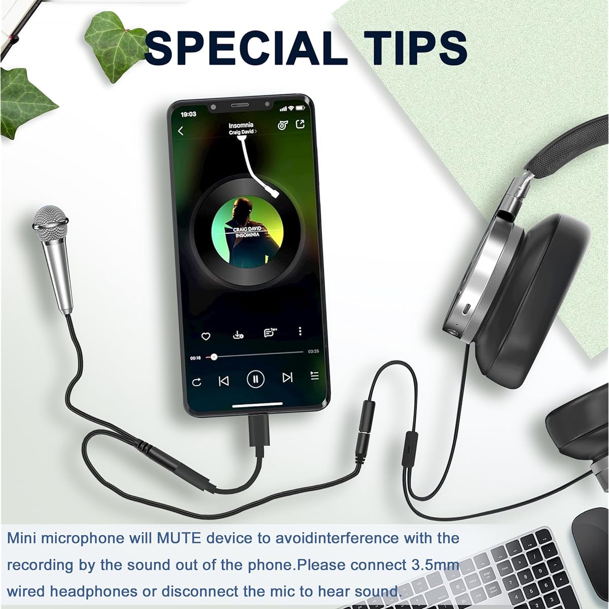 RICHUPON USB C Mini Microphone Karaoke Portable ASMR Microphone with Stand for Android Phone/iPhone15/Laptop/Mac Wired Microphone for Voice Recording/Singing/Interview/Vlog/YouTube/TIK Tok(Silver)