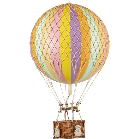 Authentic Model Royal Aero Aero Hanging Home Decor - 22" Tall Historic Hot Air Balloon Model Home Decor Detailed Vintage Decor Hanging from the Ceiling - Rainbow Pastel