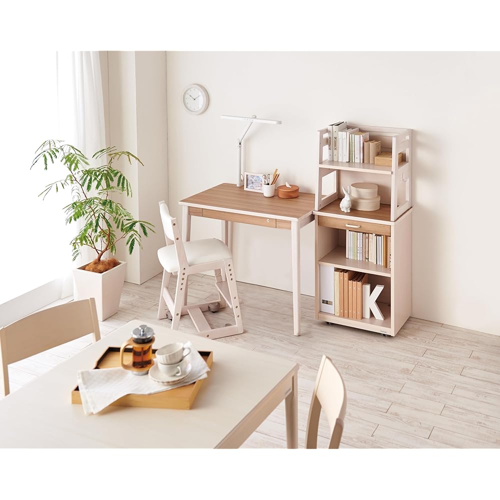 Koizumi Funitec KOIZUMI (Koizumi Study Desk) Study Chair WW/White Size: W425 x D456 ~ 490 x H774mm SH435/465/495/525mm (External Dimensions) Lutra Chair Whitewash Color SDC-728WWWH
