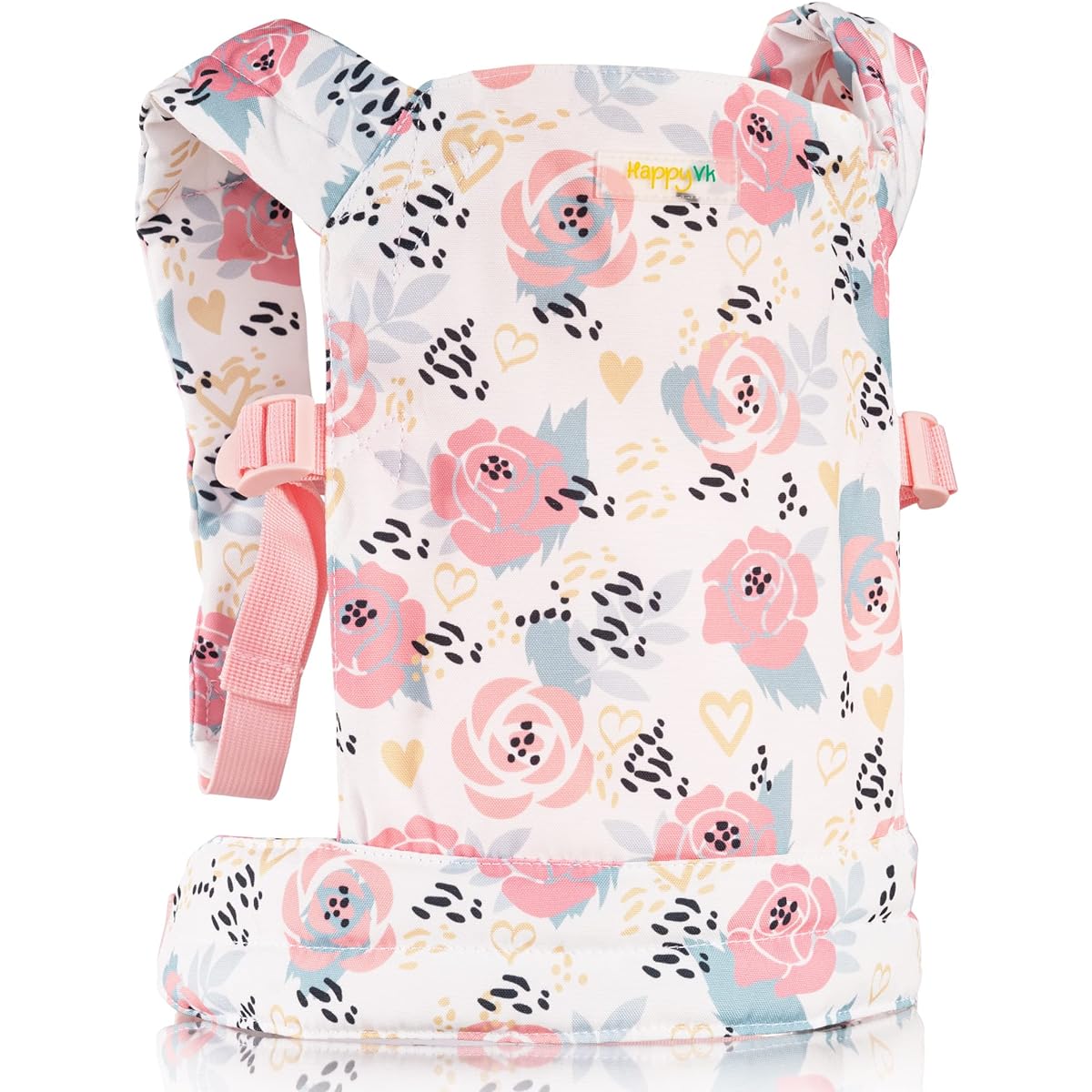 HappyVk - Baby Doll Carrier - Doll Carrier for Little Girls Front and Back - Pink Roses