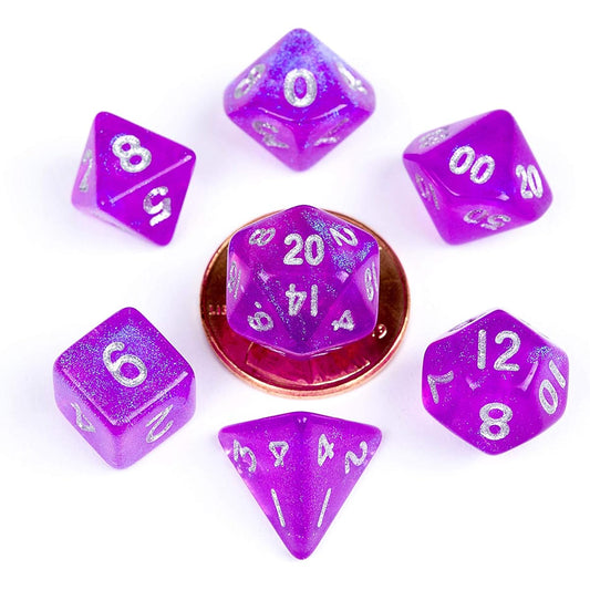 Stardust Purple 10mm Mini Poly Dice Set