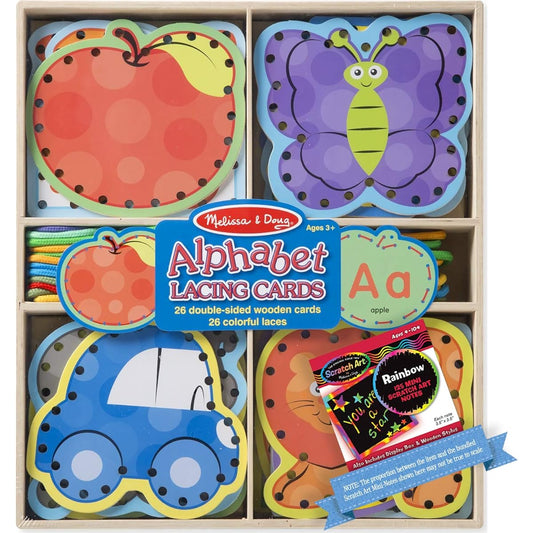 Alphabet Race: Set of 26 Wooden Cards, 1 Theme Compatible M&D Scratch A r t Mini Pad (09490)
