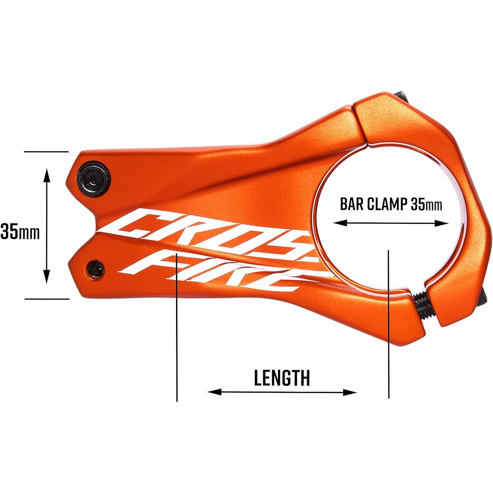 Funn Crossfire Stem, Clamp Diameter: 35mm, Suitable for Bicycles and Mountain Bikes, Durable, Lightweight (Length: 50mm, Blue)