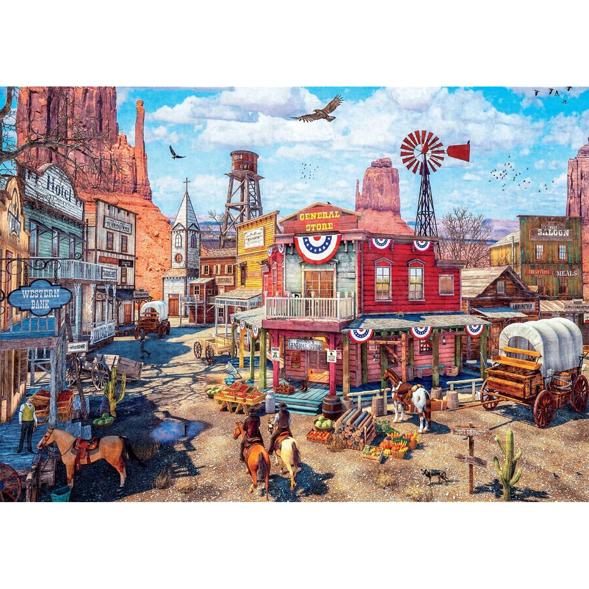 Buffalo Games Jigsaw Puzzle Country Life Old Western Town 500 Piece
