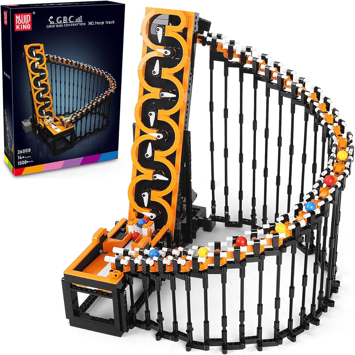 Mould King 26008 Great Ball Contraption Harp Truck Building Kit, XL Motorized Toy for Ages 8+, Gift for Adult Collection Enthusiasts (1508 Pieces)