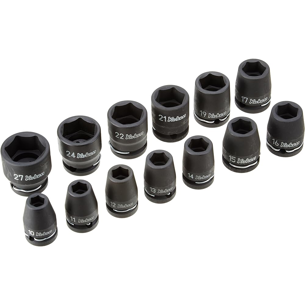 Yamashita Industrial Research Institute Koken 1/2 (12.7mm) SQ. Impact socket set 13 pieces 14241M