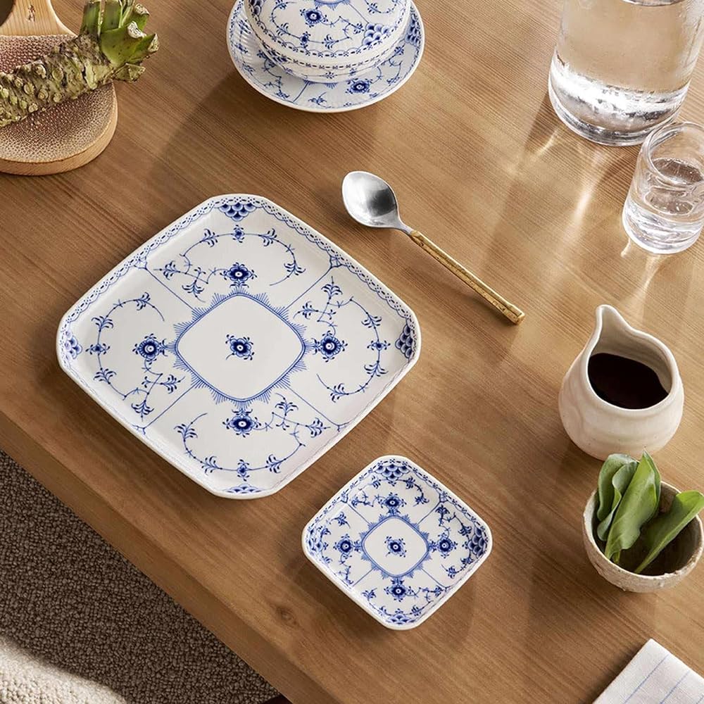 [Regular Imported Product] Royal Copenhagen Blue Fluted Half Lace Square Dish 21cm Wedding Gift Present 1066923