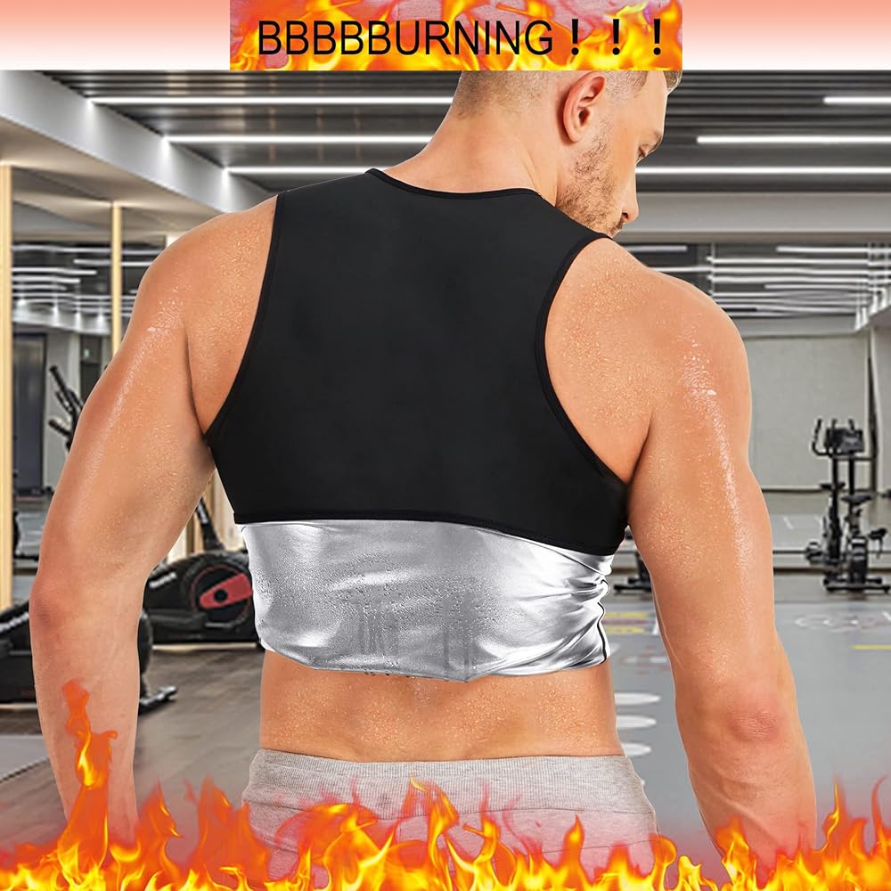 [Sawaiko] Top, Sauna Suit, Sauna Vest, Men's, Double Sweat, Stylish, Washable, Running, Training Wear, Athletic Wear, Waterproof, Increases Sweat Power, Sports, Running Wear, Stretch, Heat Storage, Increases Heat Retention