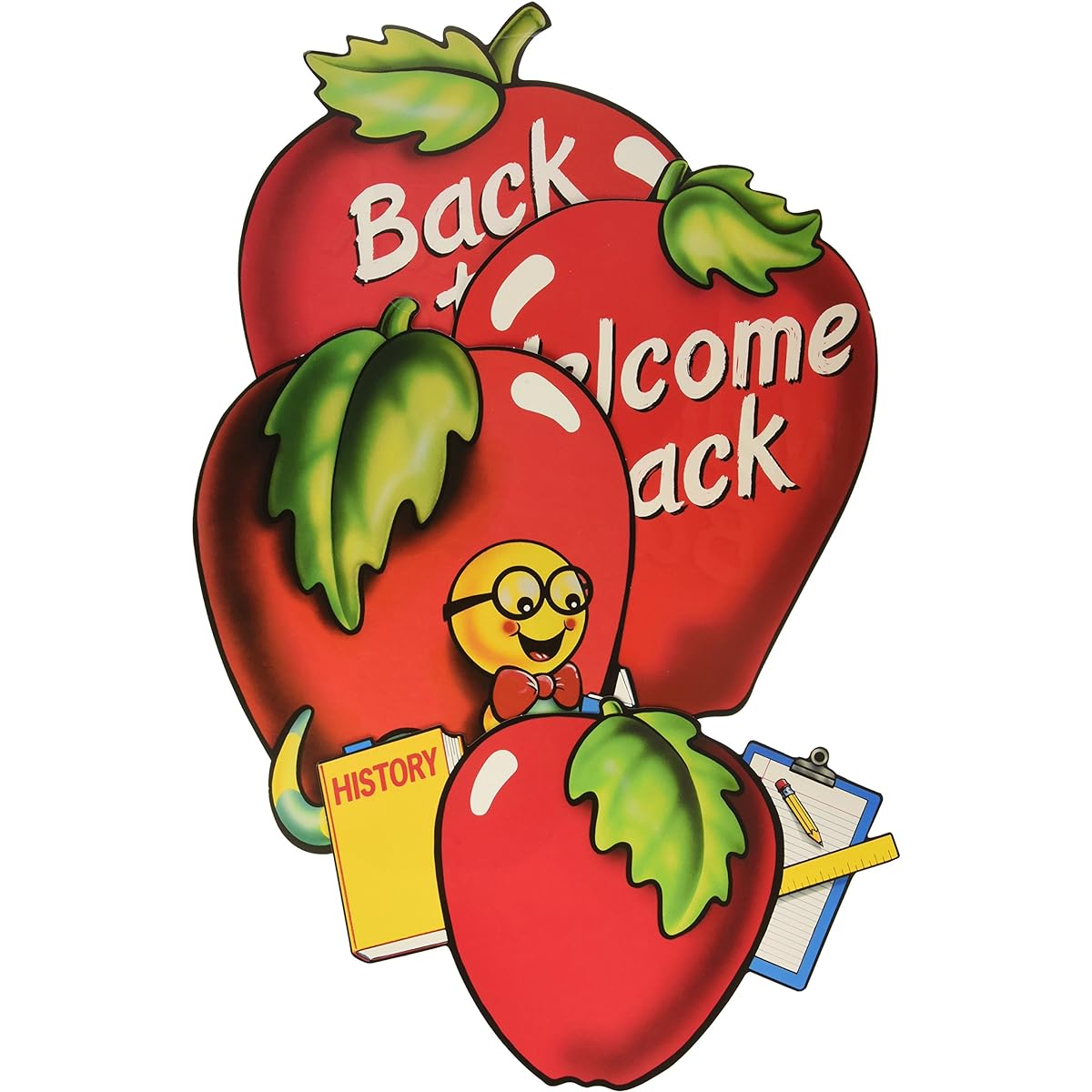 Beistle 55289 4-Pack Packaging School Days Apple Cutouts, 16-Inch