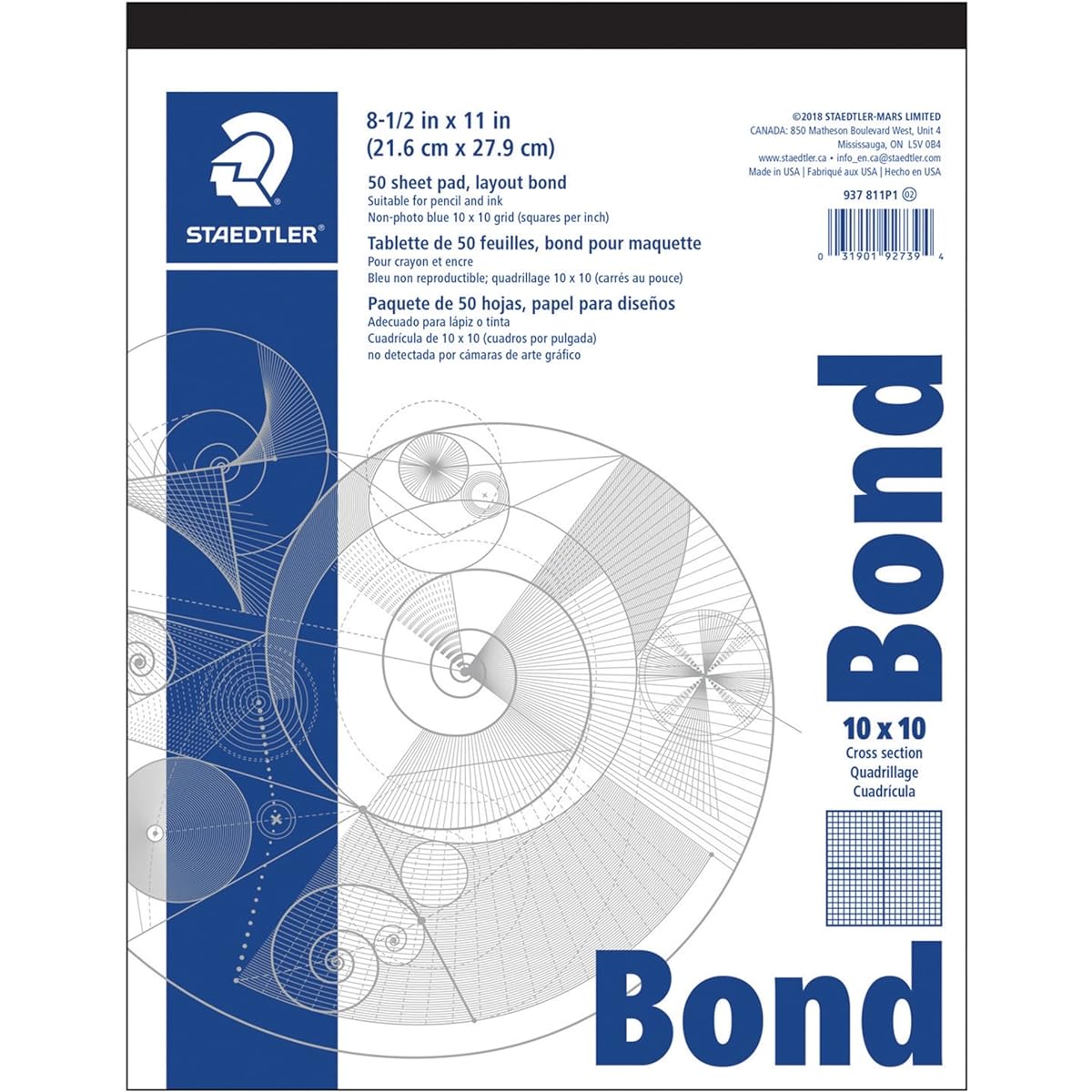 Staedtler(R) Nonphoto Cross-Section Drawing Paper, 10 x 10 Grid, 8 1/2 x 11 by Staedtler