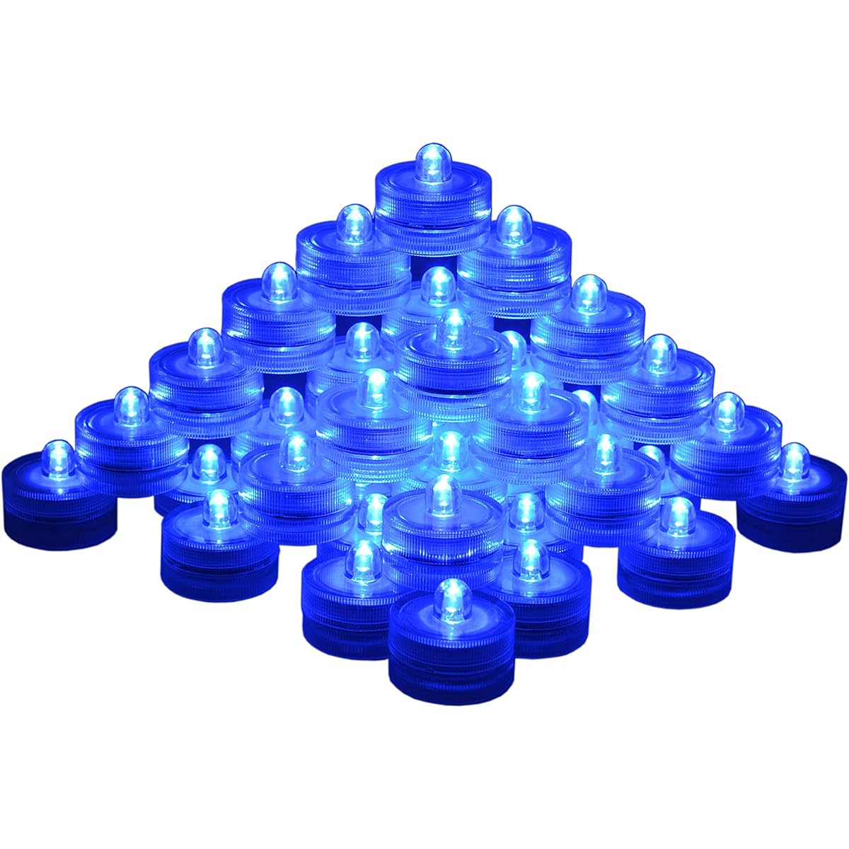 Samyo Set of 36 Waterproof Wedding Submersible Battery LED Tea Lights Underwater Sub Lights- Wedding Centrepieces Party Decorate (Blue)