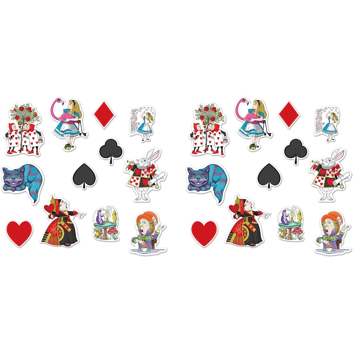Beistle Alice in Wonderland Cutouts, 24 Pieces, 6-12 Inches, Multicolor