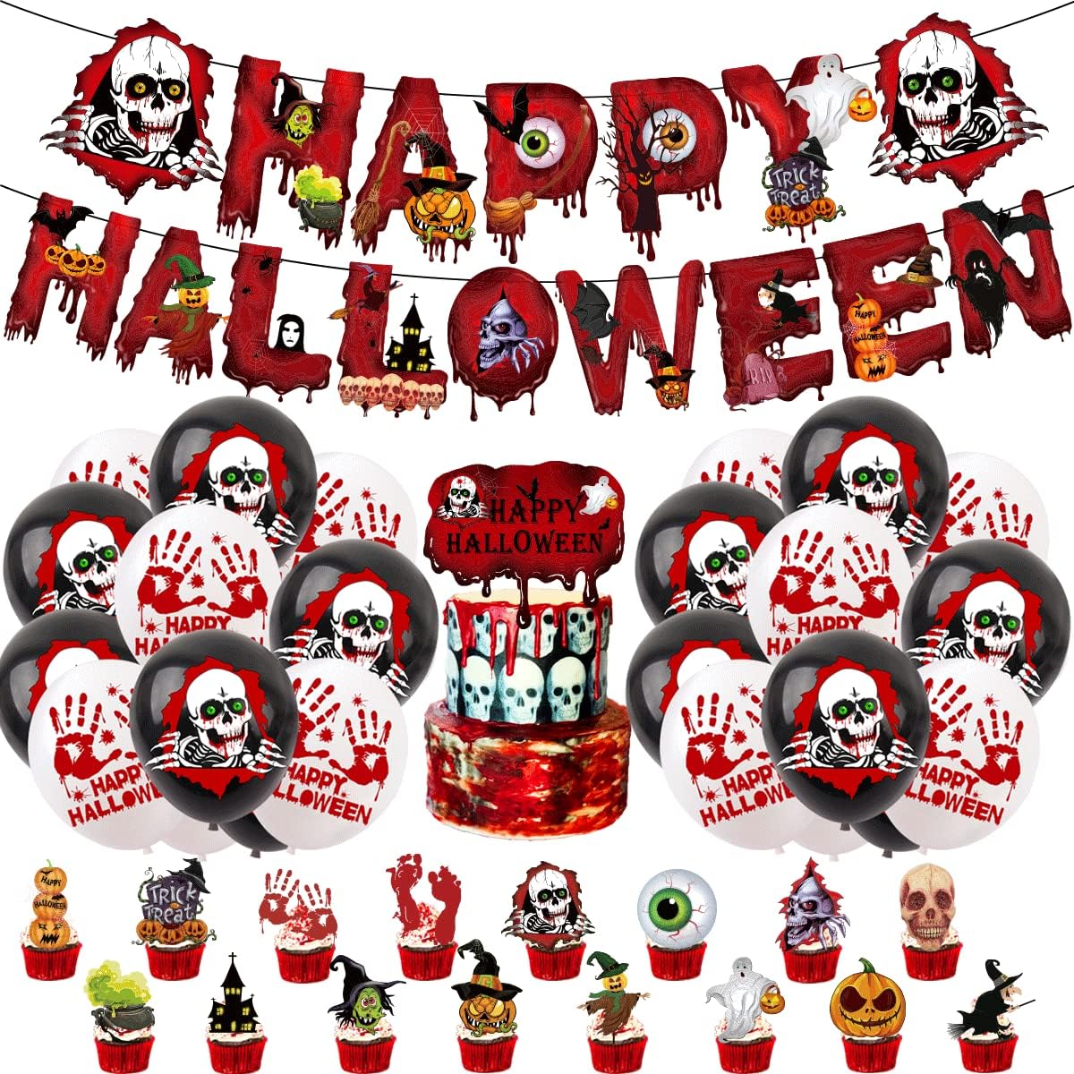 Halloween Decorations 38 Pieces Halloween Party Decoration Set Halloween Latex Blood Splatter Balloons Halloween Party Supplies Halloween Bar Home Party Decoration