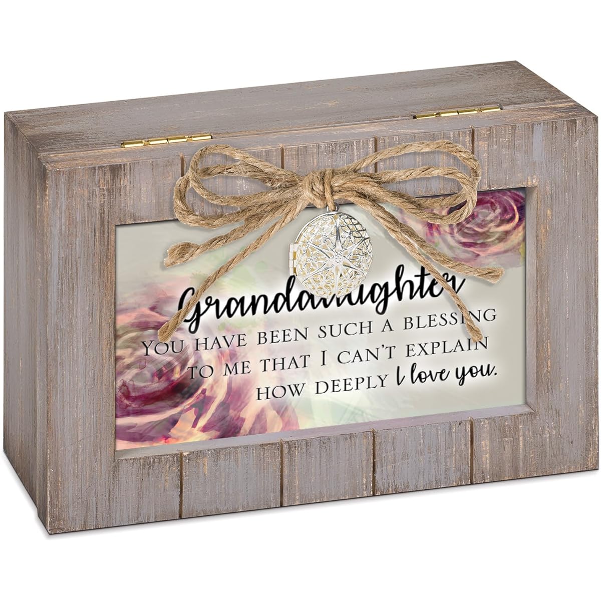 Cottage Garden Granddaughter Blessing to Me Gray Rocket Petite Music Box Plays You Are My Sunshine