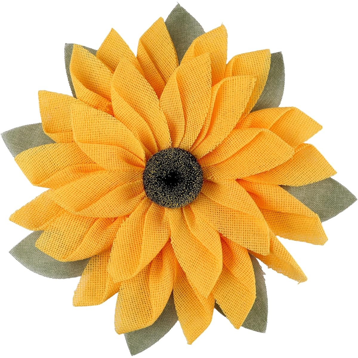 Peryiter 16.54" Sunflower Wreath for Entrance, Outdoor Sunflower Wall Hanging Decor, Artificial Burlap Wreath with Yellow Sunflowers, Rustic Garland Bee Festival Welcome Sign Decoration