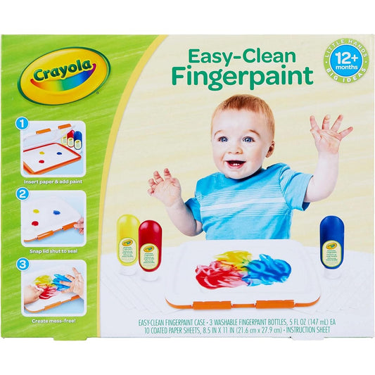 Crayola Washable Finger Paint Station, Less Mess Finger Paints for Toddlers, Kids Gifts for Holiday