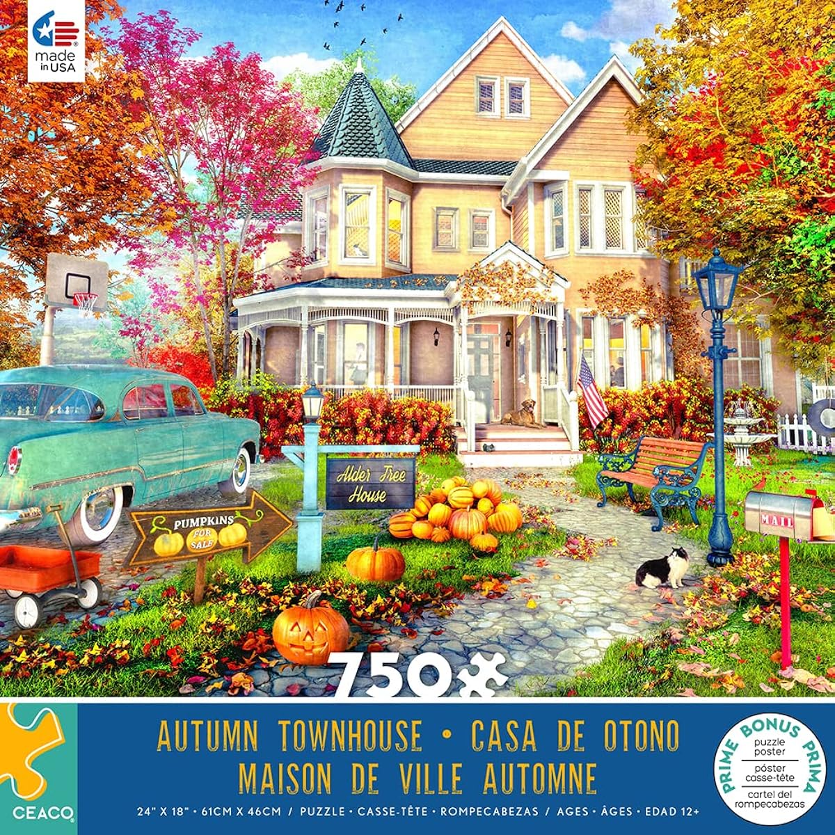 Ceaco - Dominic Davison - Autumn Townhouse - 750 Piece Jigsaw Puzzle