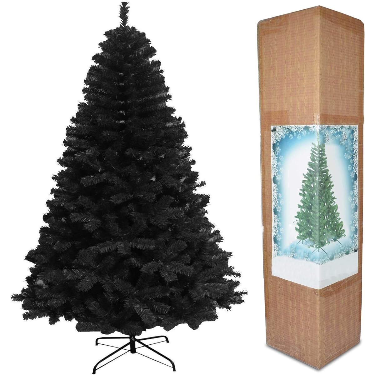 SHATCHI 4ft- Black Artificial Tree Imperial 230 Tips Artificial Tree with Metal Artificial Stand