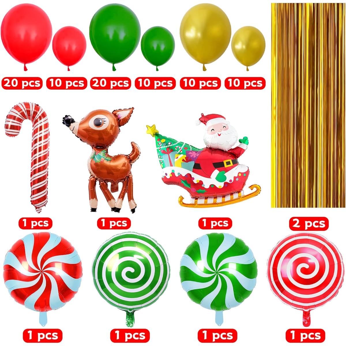 MISS FANTASY Christmas Balloons Arch Garland Merry Christmas Banner Foil Balloons Christmas Party Decorations